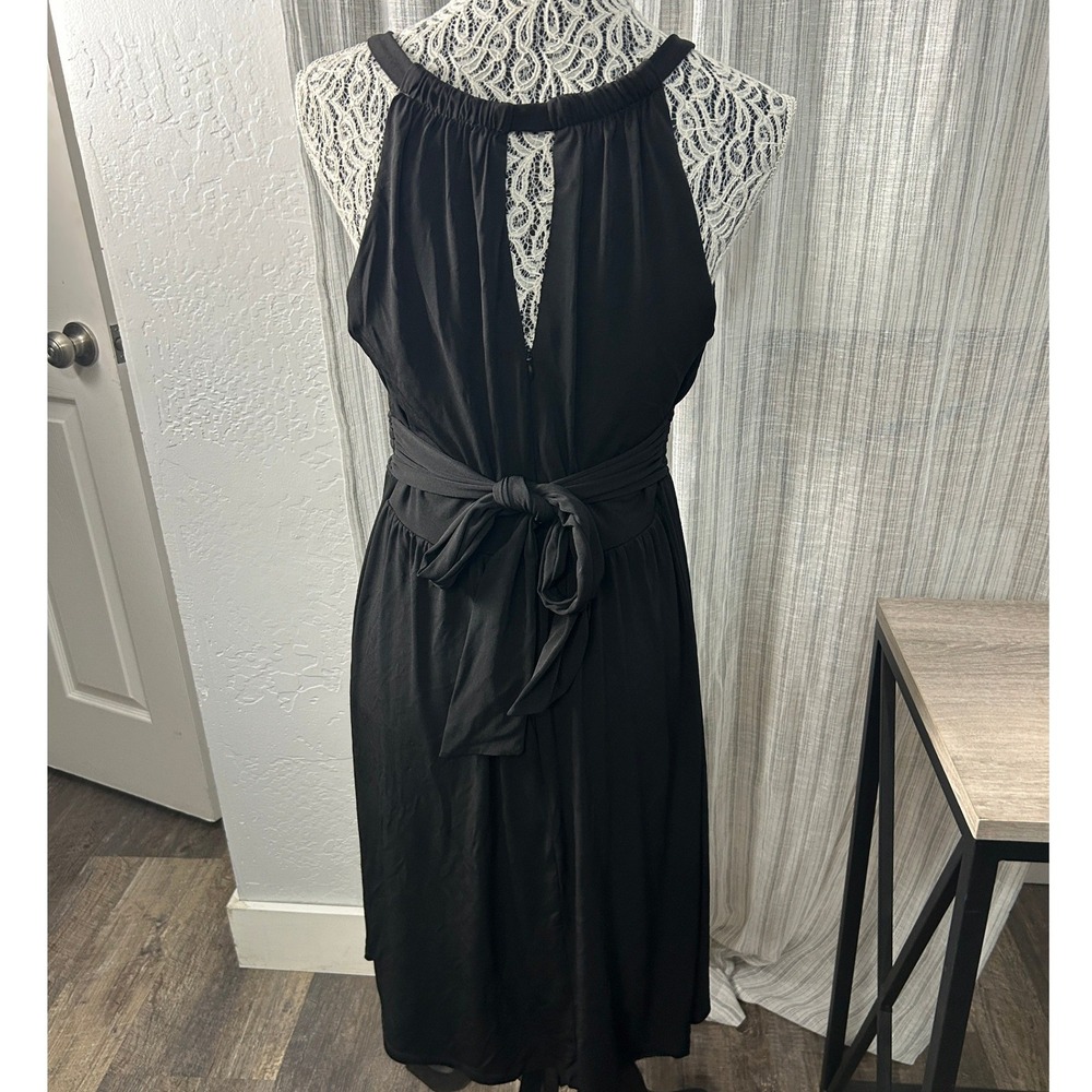 Classic Black Ruffled Halter Dress - Picture 2 of 6
